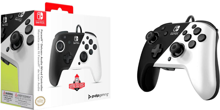 PDP - Faceoff Deluxe+ Audio Wired Controller: Black & White_4