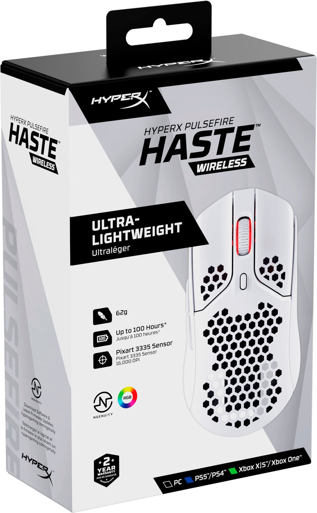 HyperX - Pulsefire Haste Lightweight Wireless Optical Gaming Mouse - White_4