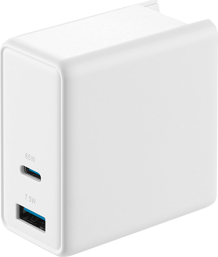 Insignia™ - 72.5W 2-Port USB-C/USB Foldable Wall Charger with International Plugs for Laptops, Smartphone, Tablet and More - White_9