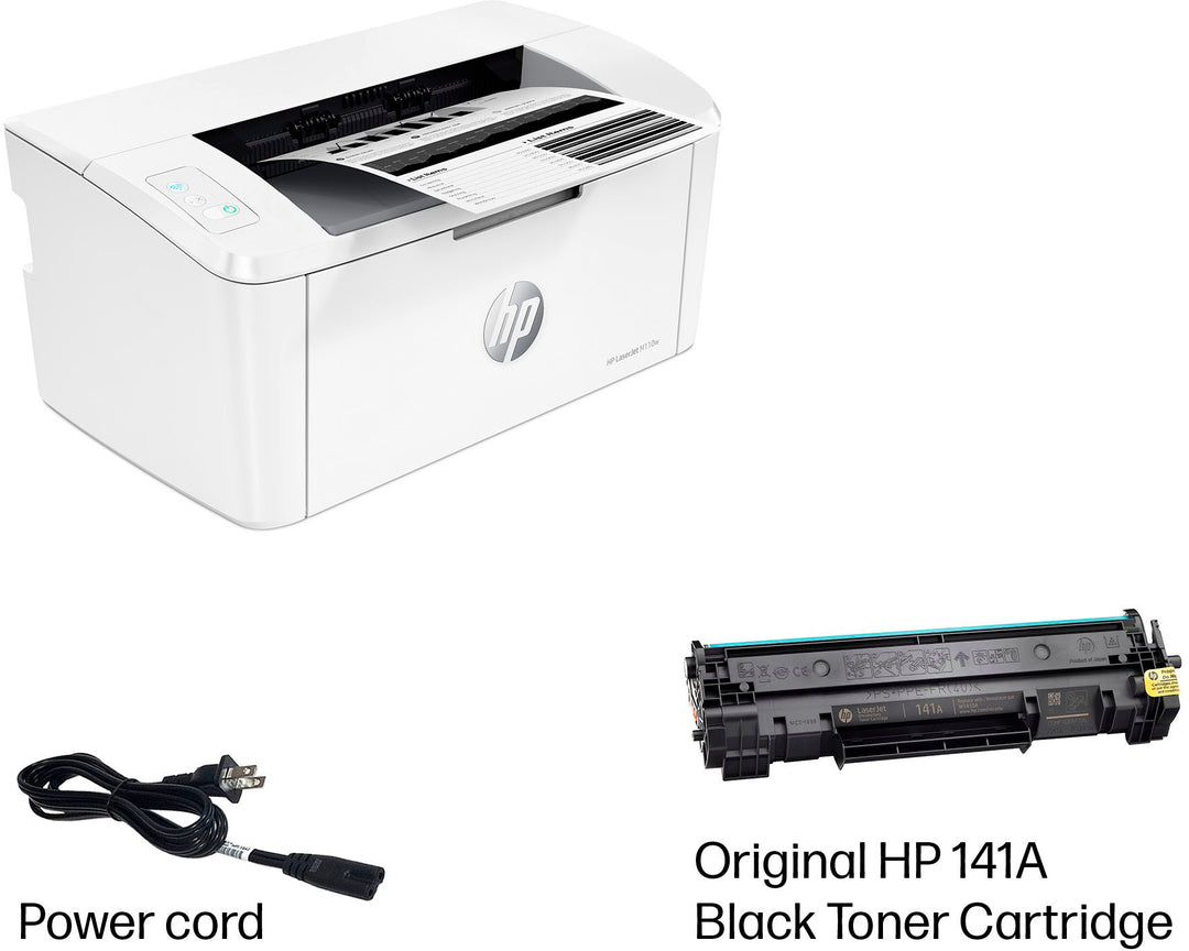 HP - LaserJet M110w Wireless Black and White Laser Printer - White_6