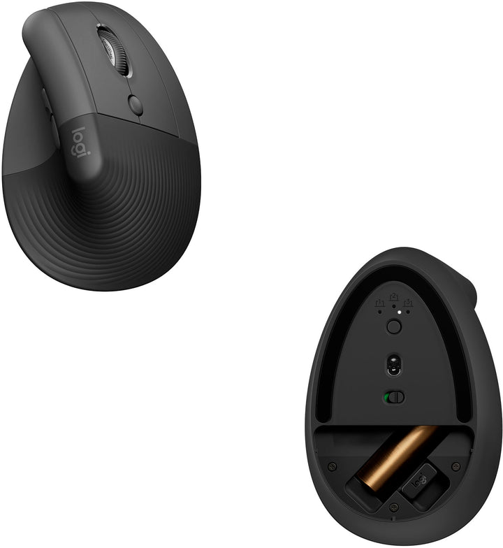 Logitech - Lift  Vertical Wireless Ergonomic Mouse with 4 Customizable Buttons - Graphite_2