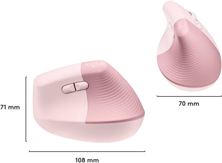 Logitech - Lift Vertical Wireless Ergonomic Mouse with 4 Customizable Buttons - Rose_1