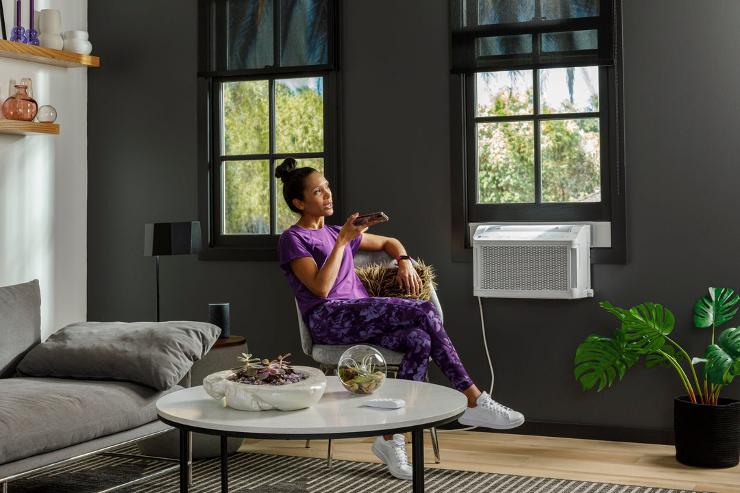 GE Profile - ClearView 350 sq. ft. 8,300 BTU Smart Ultra Quiet Window Air Conditioner with Wifi and Remote - White_9