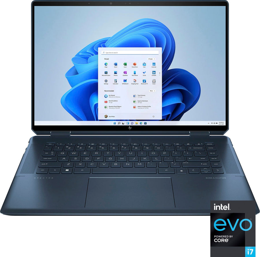 HP - Spectre 2-in-1 16" 3K+ Touch-Screen Laptop - Intel Evo platform Core i7 - 16GB Memory - 512GB SSD - Pen Included - Nocturne Blue_0