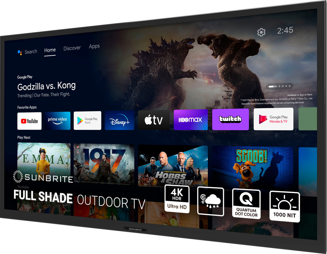 SunBriteTV - Veranda 3 Series 55" Class LED Outdoor Full Shade 4K UHD Smart Android TV_2