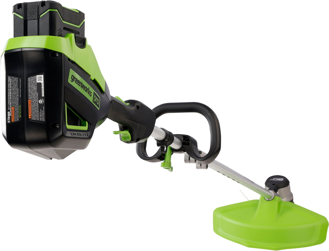 Greenworks - 80-Volt Brushless String Trimmer with 2.0 Ah Battery and Charger - Green_1