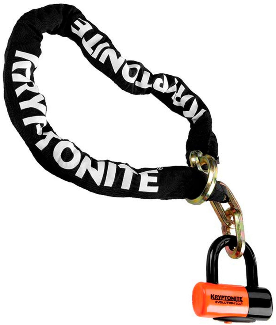 Kryptonite - New York Cinch Ring Chain 1213 (12mm x 130cm) with EVS4 Disc Lock 14mm - Black and Orange_0