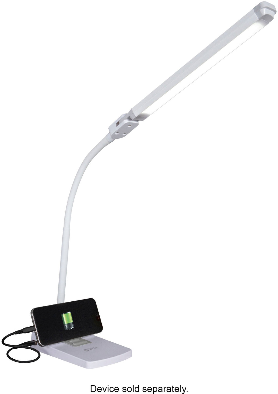 OttLite - Swivel LED Desk Lamp with USB Charging and Stand - White_0