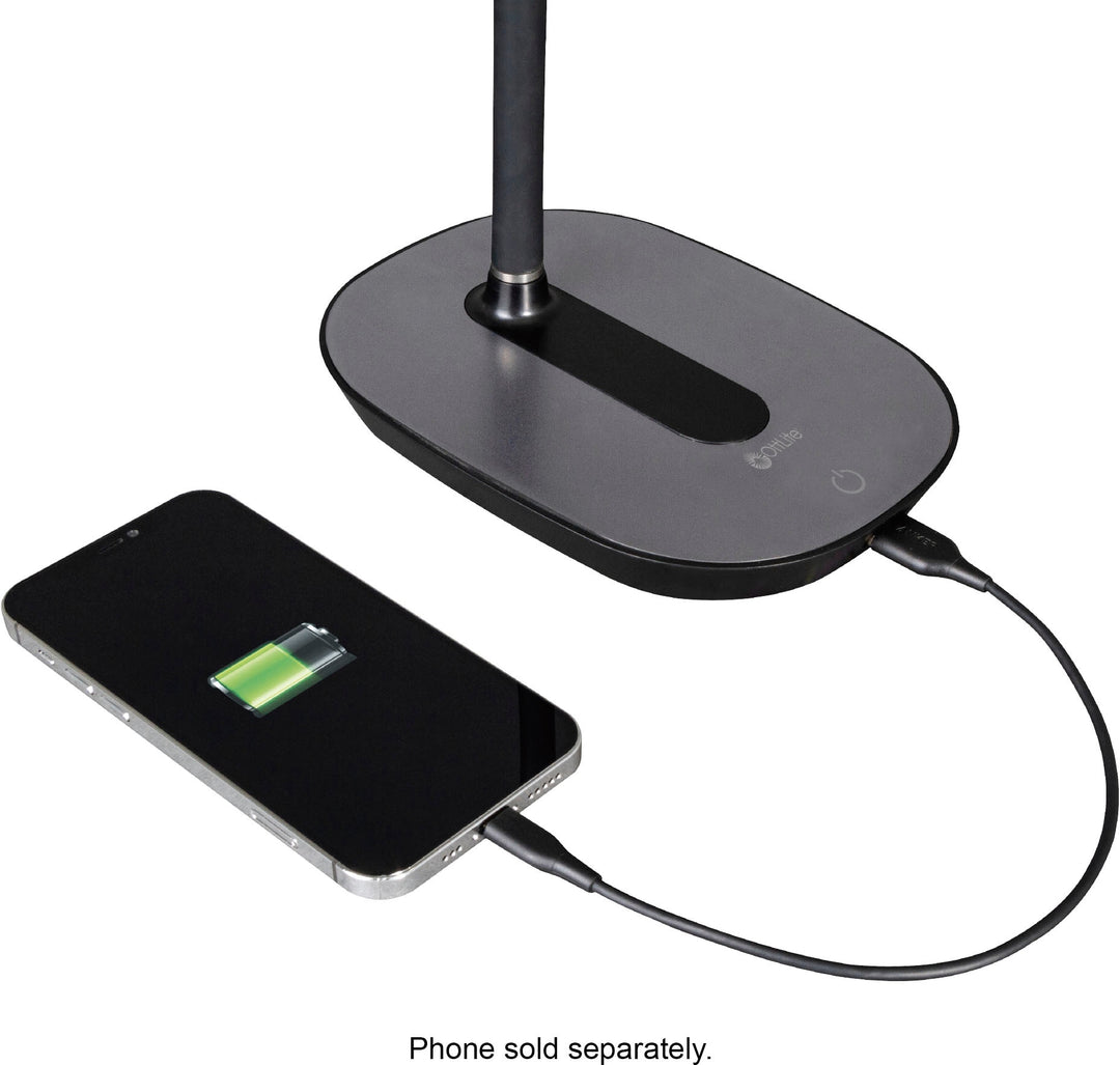 OttLite - Strive LED Desk Lamp with USB Charging - White_7