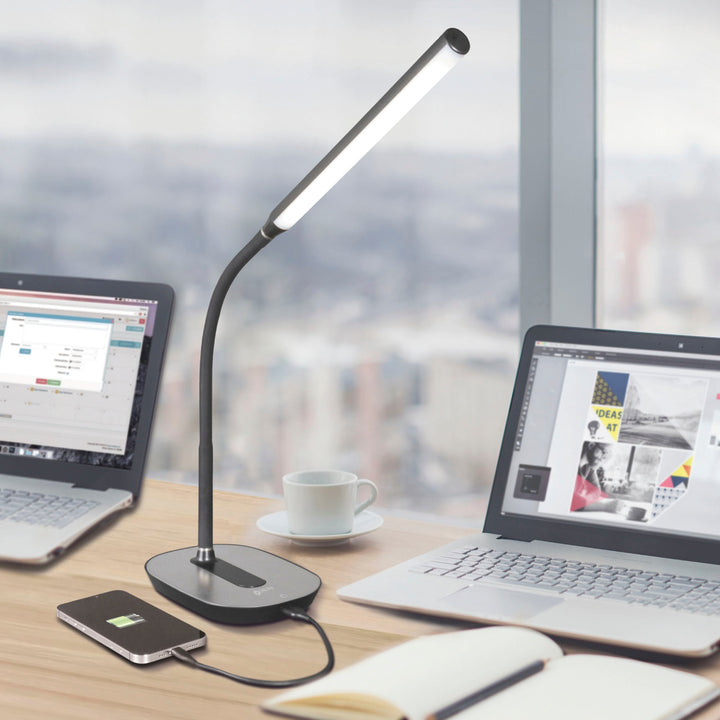 OttLite - Strive LED Desk Lamp with USB Charging - White_6
