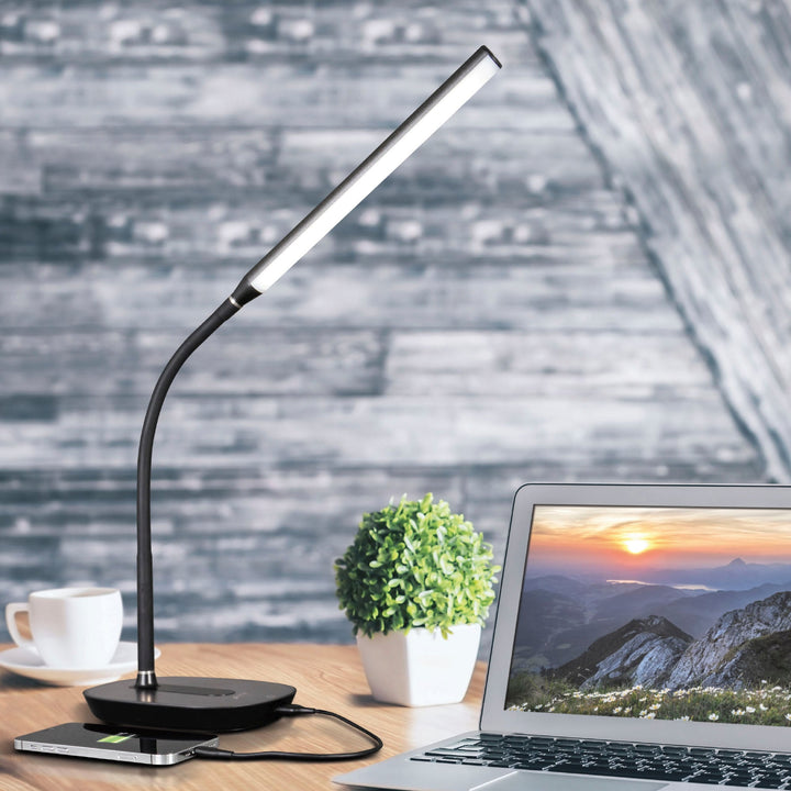 OttLite - Strive LED Desk Lamp with USB Charging - White_3