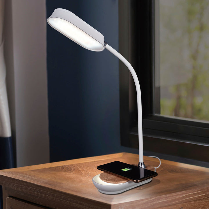 OttLite - Inspire LED Desk Lamp with Wireless Charging - White_4