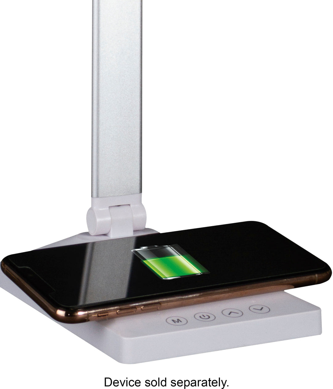 OttLite - Entice LED Desk Lamp with Qi and USB Charging - White_2