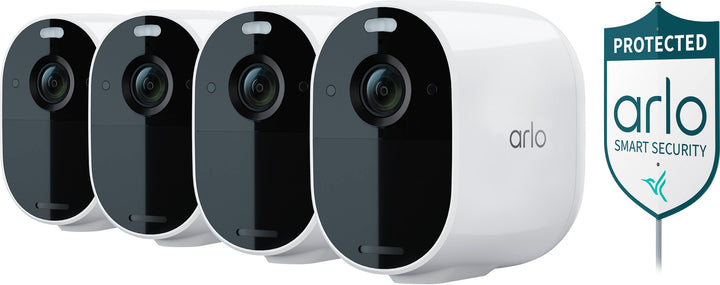 Arlo - Essential Spotlight 4 Cameras and Yard Sign, Indoor/Outdoor, Wireless, 1080p Surveillance System Bundle - White_0