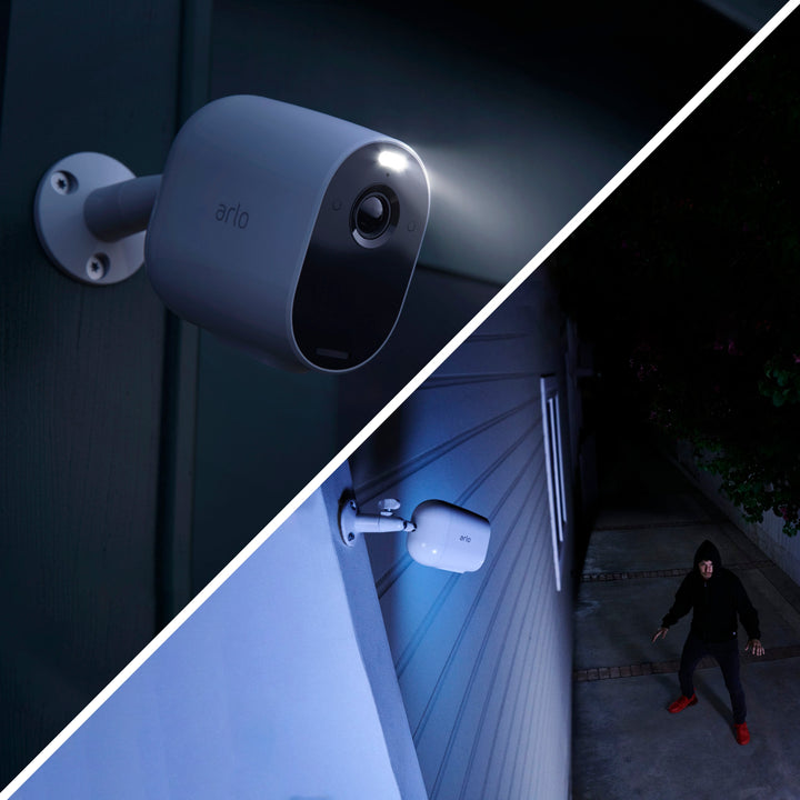 Arlo - Essential Spotlight 4 Cameras and Yard Sign, Indoor/Outdoor, Wireless, 1080p Surveillance System Bundle - White_5