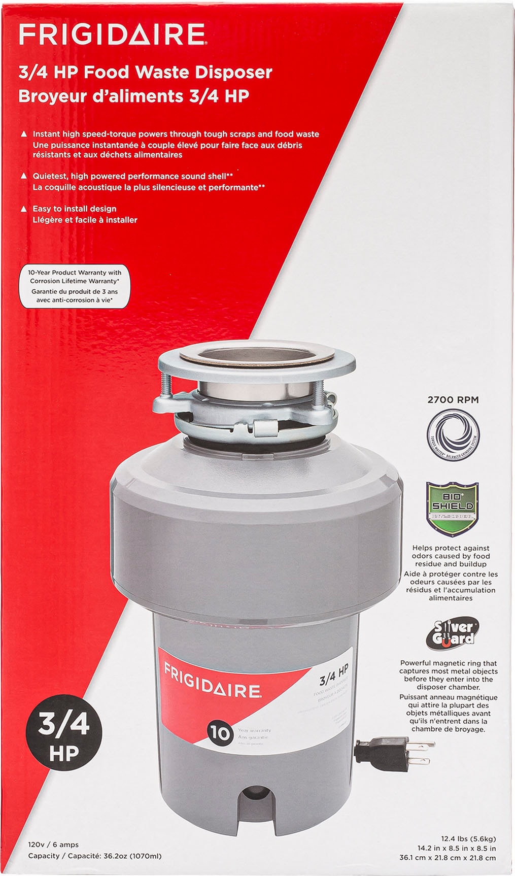 Frigidaire 3/4HP Corded Garbage Disposal - Gray_3