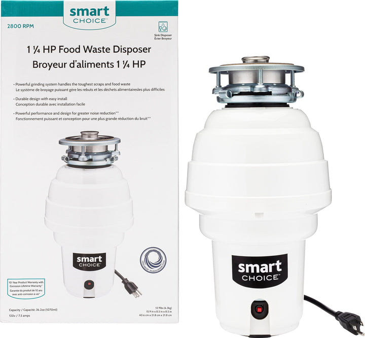 Smart Choice 1.25HP Corded Garbage Disposal - White_2