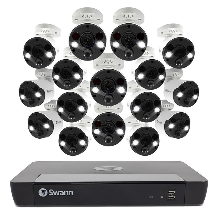 Swann - Pro 16-Channel, 16-Cameras Indoor/Outdoor Wired 4K Ultra HD 2TB NVR Security Surveillance System - White_7