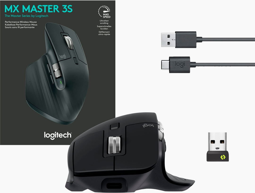 Logitech - MX Master 3S Wireless Laser Mouse with Ultrafast Scrolling - Black_1