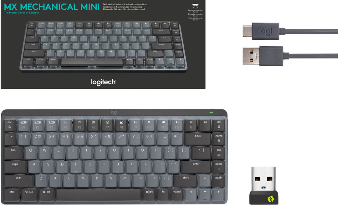Logitech - MX Mechanical Mini Compact Wireless Mechanical Tactile Switch Keyboard for Windows/macOS with Backlit Keys - Graphite_1