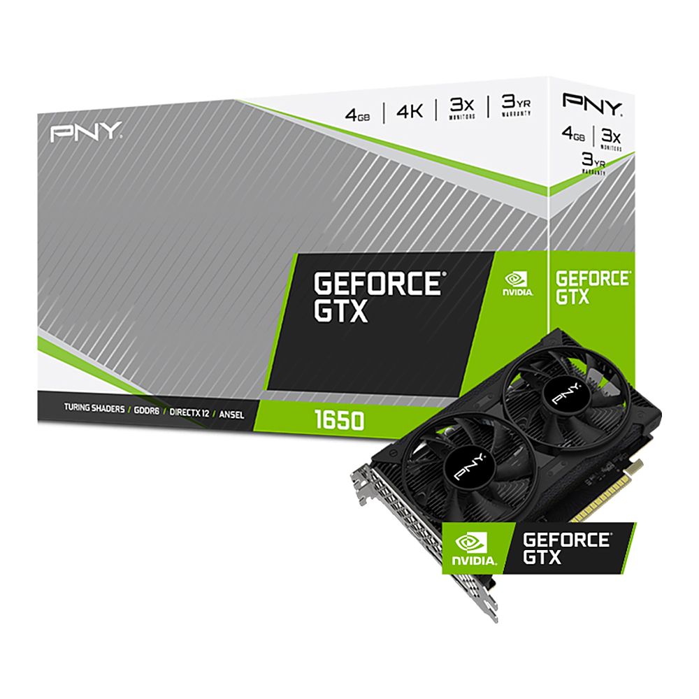 PNY - NVIDIA GeForce GTX 1650 4GB GDDR6 PCI Express 3.0 Graphics Card with Dual Fan - Black_0