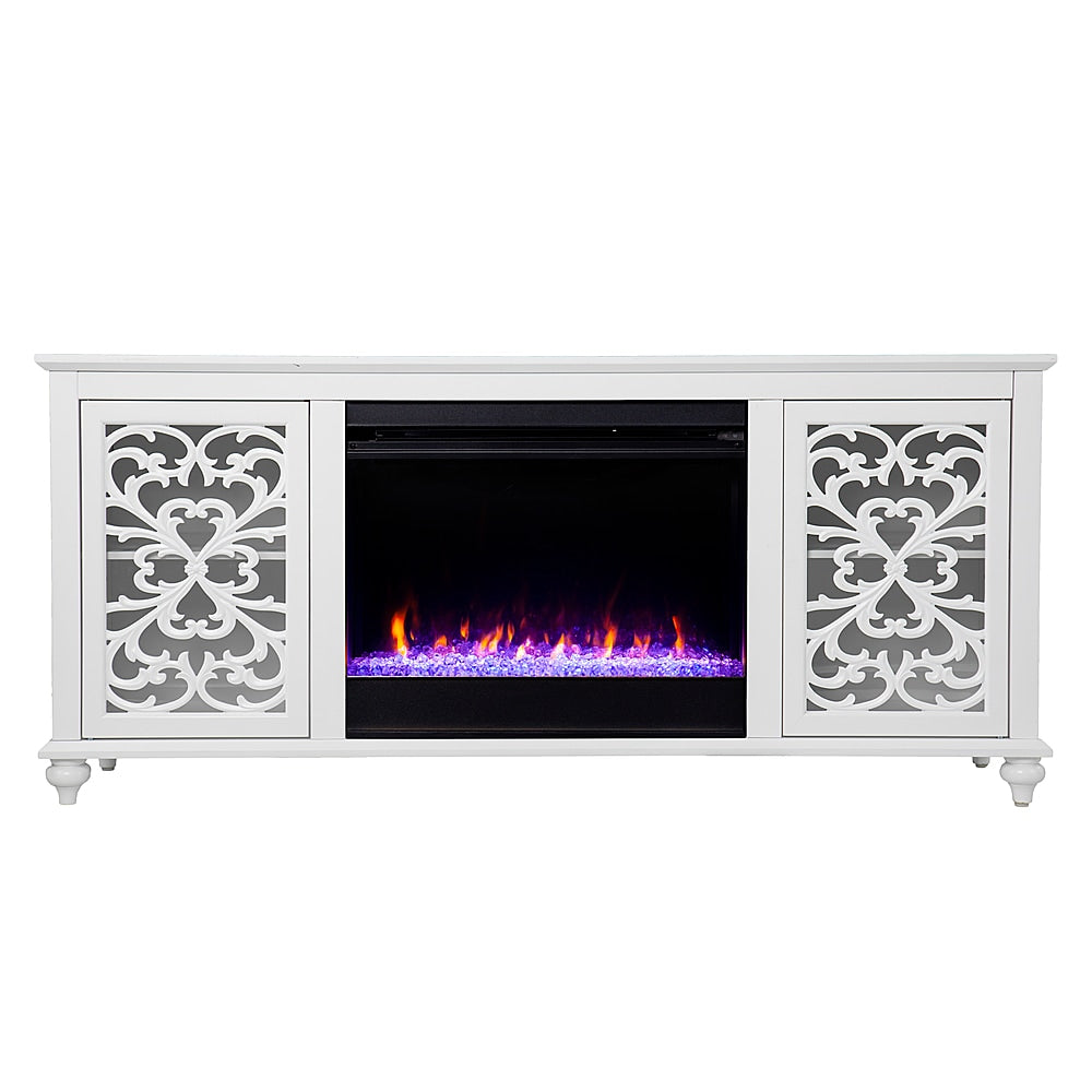 SEI Furniture - Maldina Fireplace Entertainment Center for Most Flat-Panel TVs Up to 56" - White finish_1