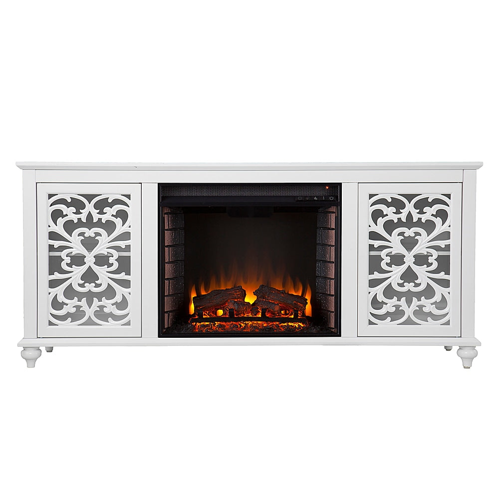SEI Furniture - Maldina Fireplace Entertainment Center for Most Flat-Panel TVs Up to 56" - White finish_2