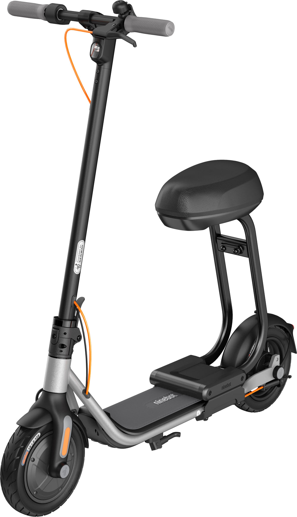 Segway - Ninebot D40X KickScooter plus Seat  w/23.6 mi Max Operating Range & 18.6 mph Max Speed - Black_1