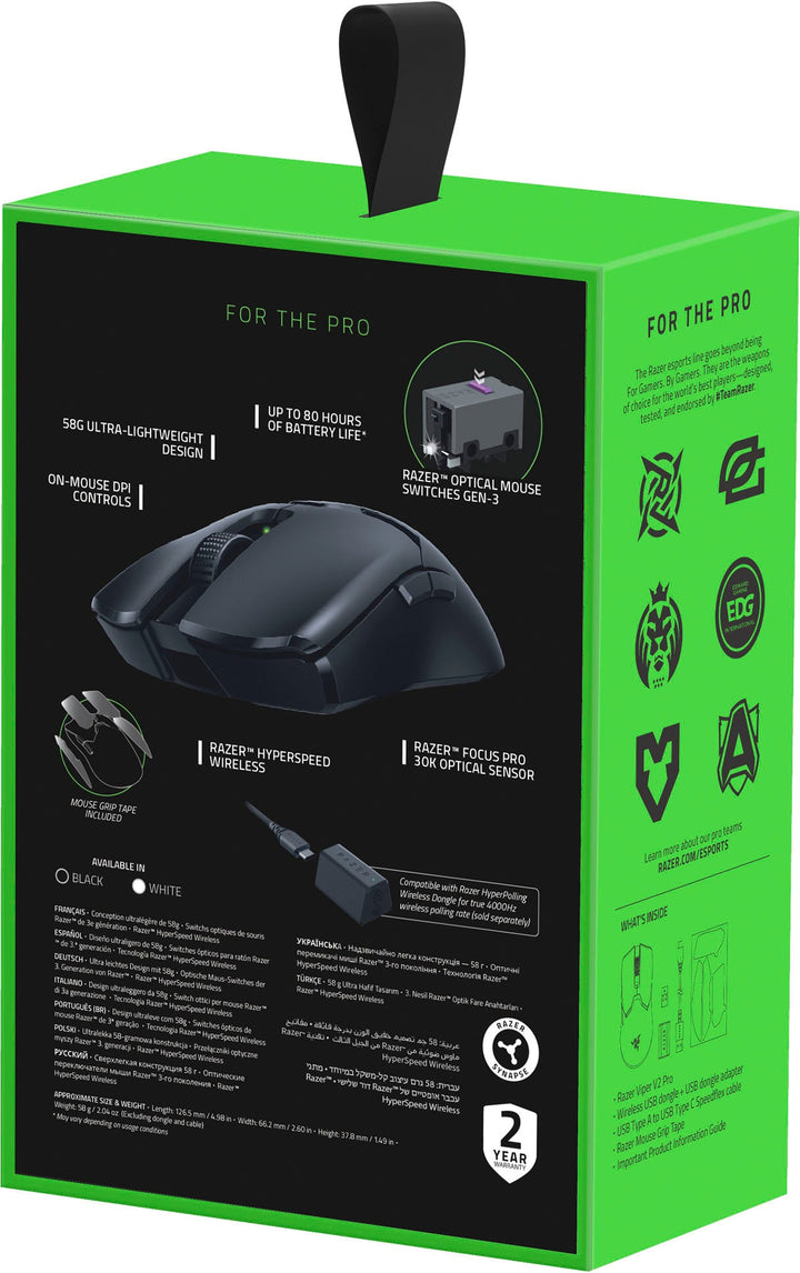 Razer - Viper V2 Pro Lightweight Wireless Optical Gaming Mouse with 80 Hour Battery Life - Black_3