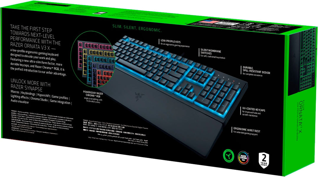 Razer - Ornata V3 X Full-Size Wired Membrane Gaming Keyboard with Chroma RGB Backlighting - Black_4