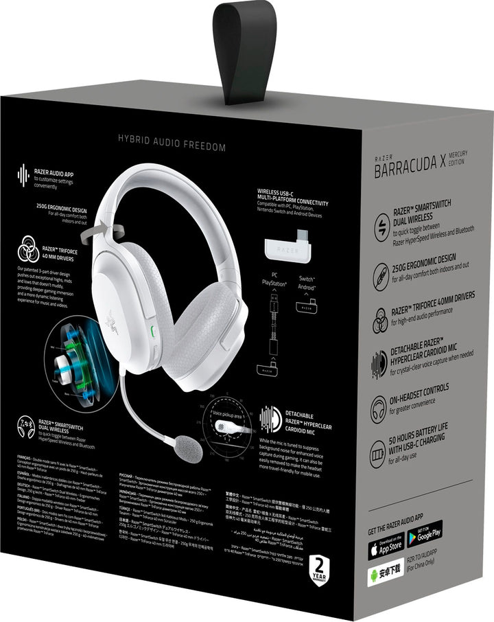 Razer - Barracuda X 2022 Edition Wireless Stereo Gaming Headset for PC, PS5, PS4,  Switch, and Mobile - Mercury_4