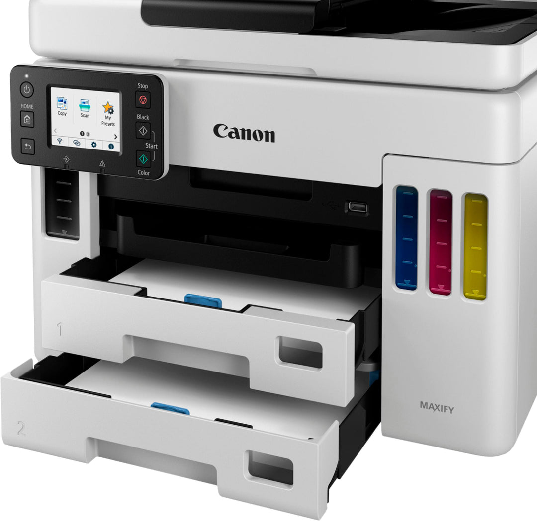 Canon - MAXIFY MegaTank GX7021 Wireless All-In-One Inkjet Printer with Fax - White_4