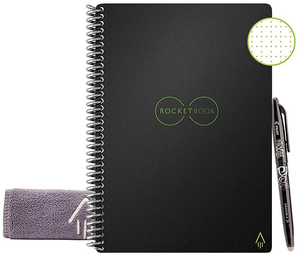 Rocketbook - Core Smart Reusable Notebook Dot-Grid 6" x 8.8" - Infinity Black_0