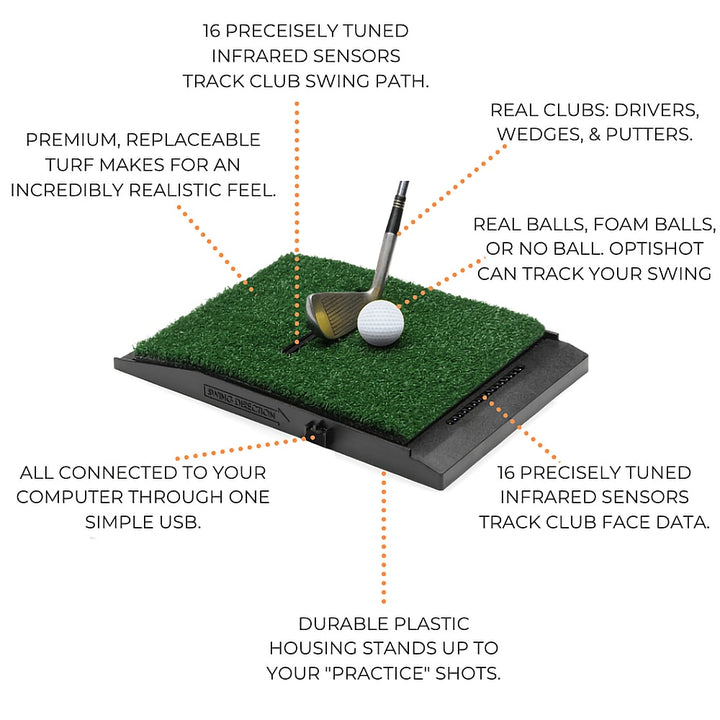 OptiShot - Golf In a Box 3 - Golf Simulator (Includes projector, screen, infared sensor, mat, & net) - Multicolor_6