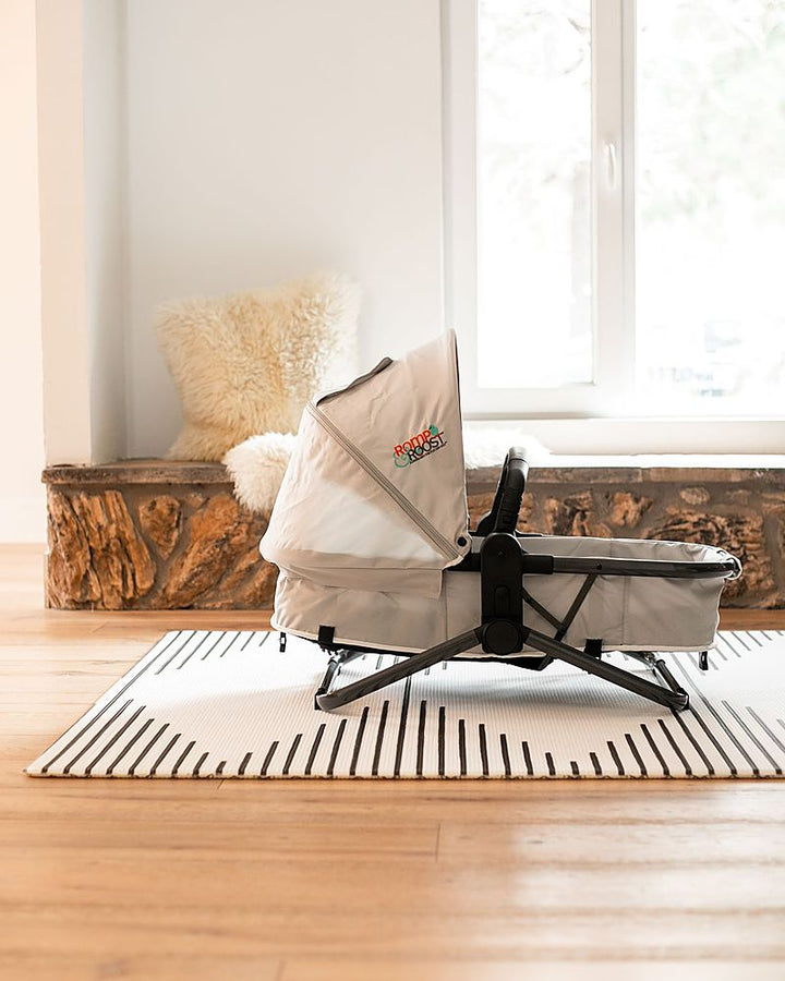 Romp & Roost - LUXE Flight Single or Double Stroller including the Hatch 3-in-1 Bassinet - Grey/Black_2