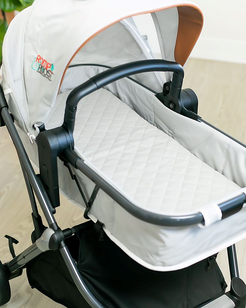 Romp & Roost - LUXE Flight Single or Double Stroller including the Hatch 3-in-1 Bassinet - Grey/Black_1