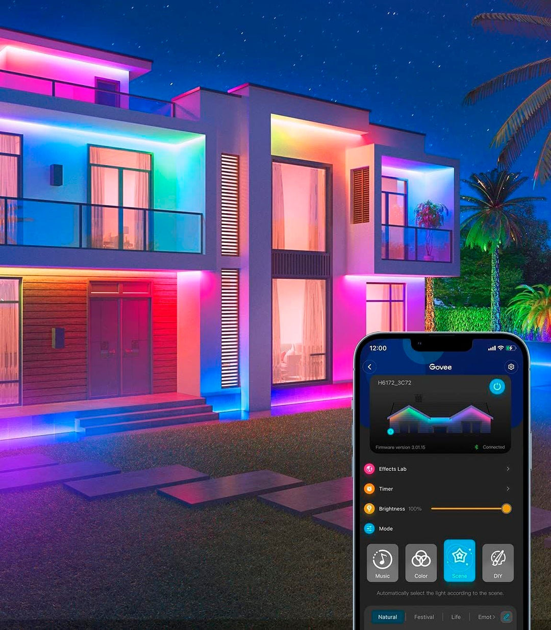 Govee - Wi-Fi Bluetooth Smart Outdoor LED Strip Light - Multi_1