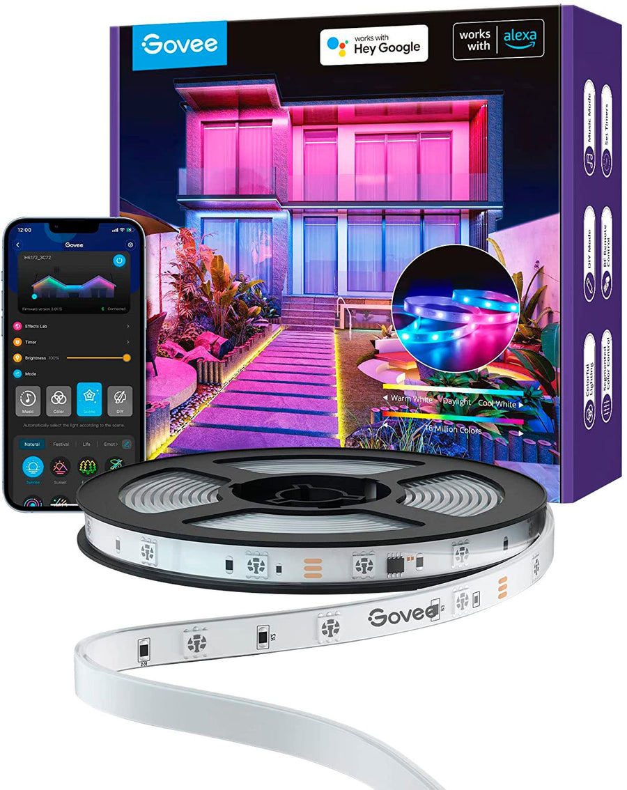 Govee - Wi-Fi Bluetooth Smart Outdoor LED Strip Light - Multi_0