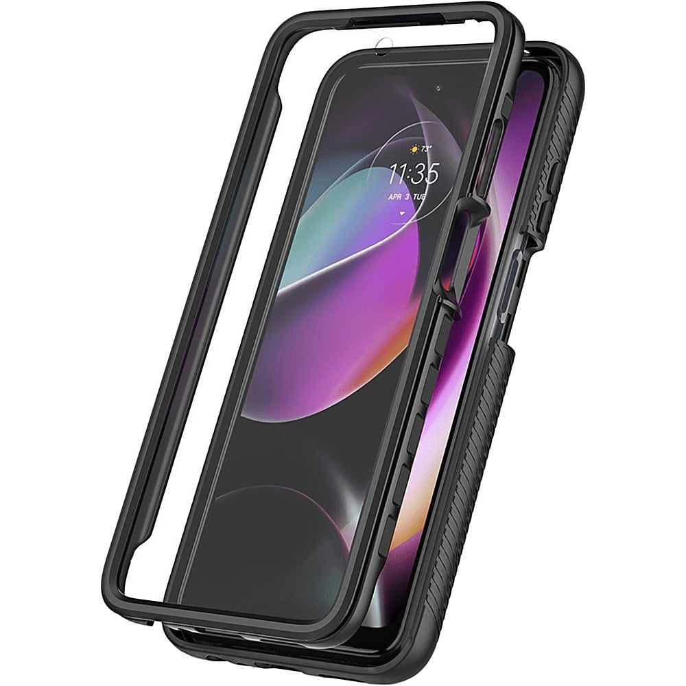 SaharaCase - GRIP Series Case for Motorola Moto G 5G (2022) - Black/Clear_3