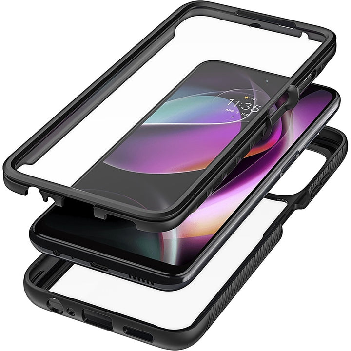 SaharaCase - GRIP Series Case for Motorola Moto G 5G (2022) - Black/Clear_2