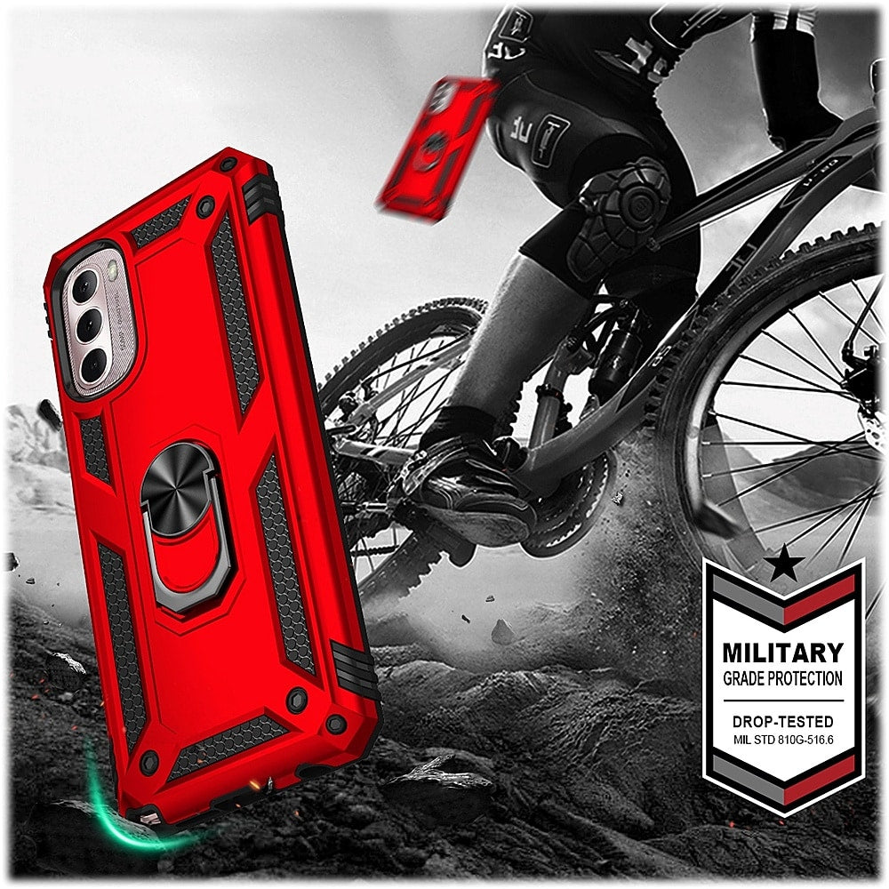 SaharaCase - Military Kickstand Case for Motorola G Stylus 4G 2022 - Red_1