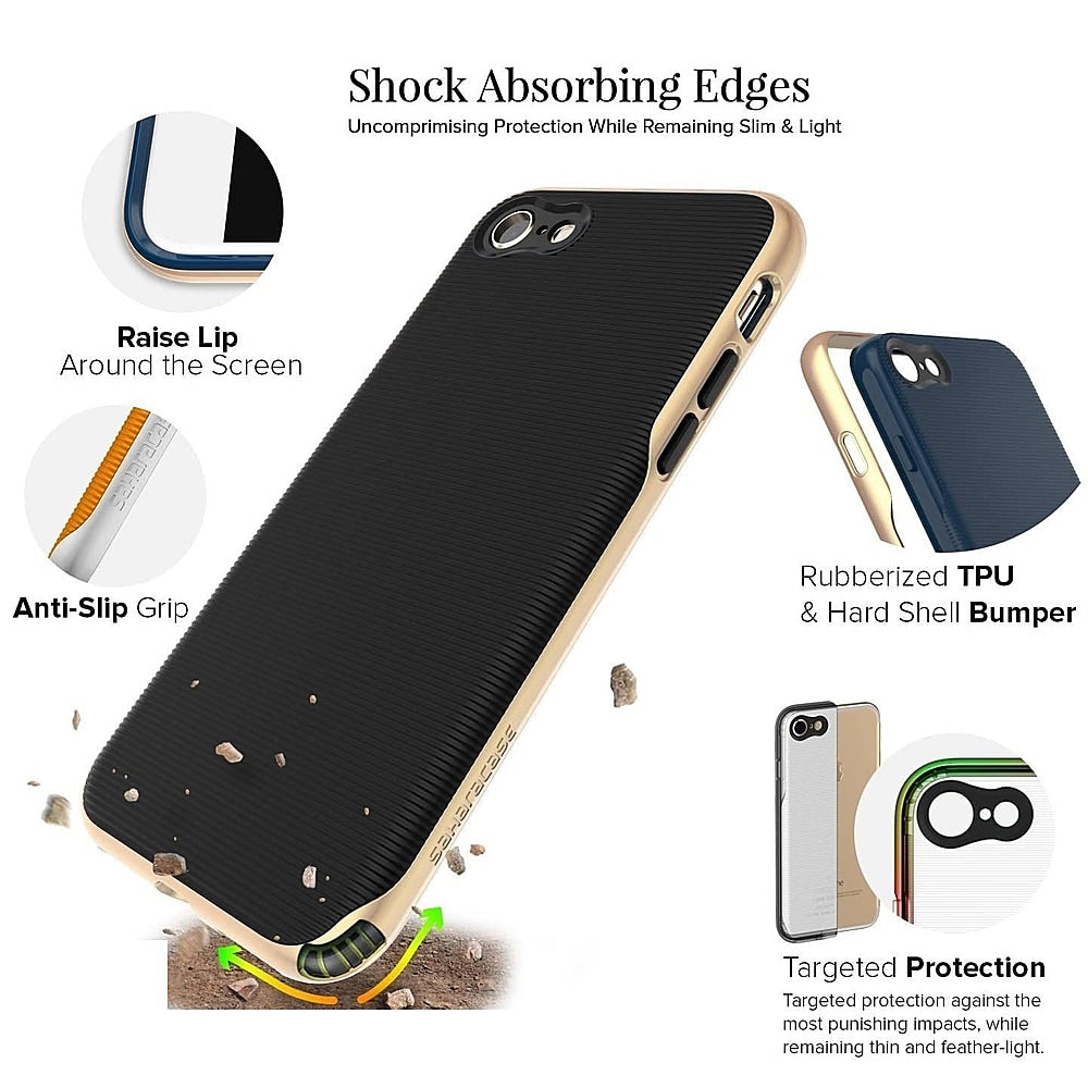 SaharaCase - Trend Series Case for Apple iPhone 7, 8, SE (3rd Generation 2022) - Black Gold_6