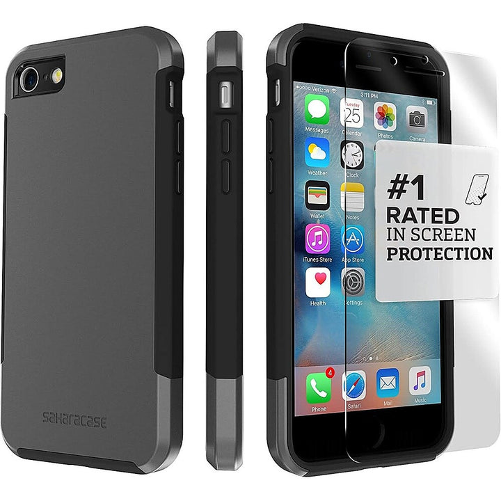 SaharaCase - Inspire Series Case for Apple iPhone 7, 8, SE (3rd Generation 2022) - Black/Gray_6