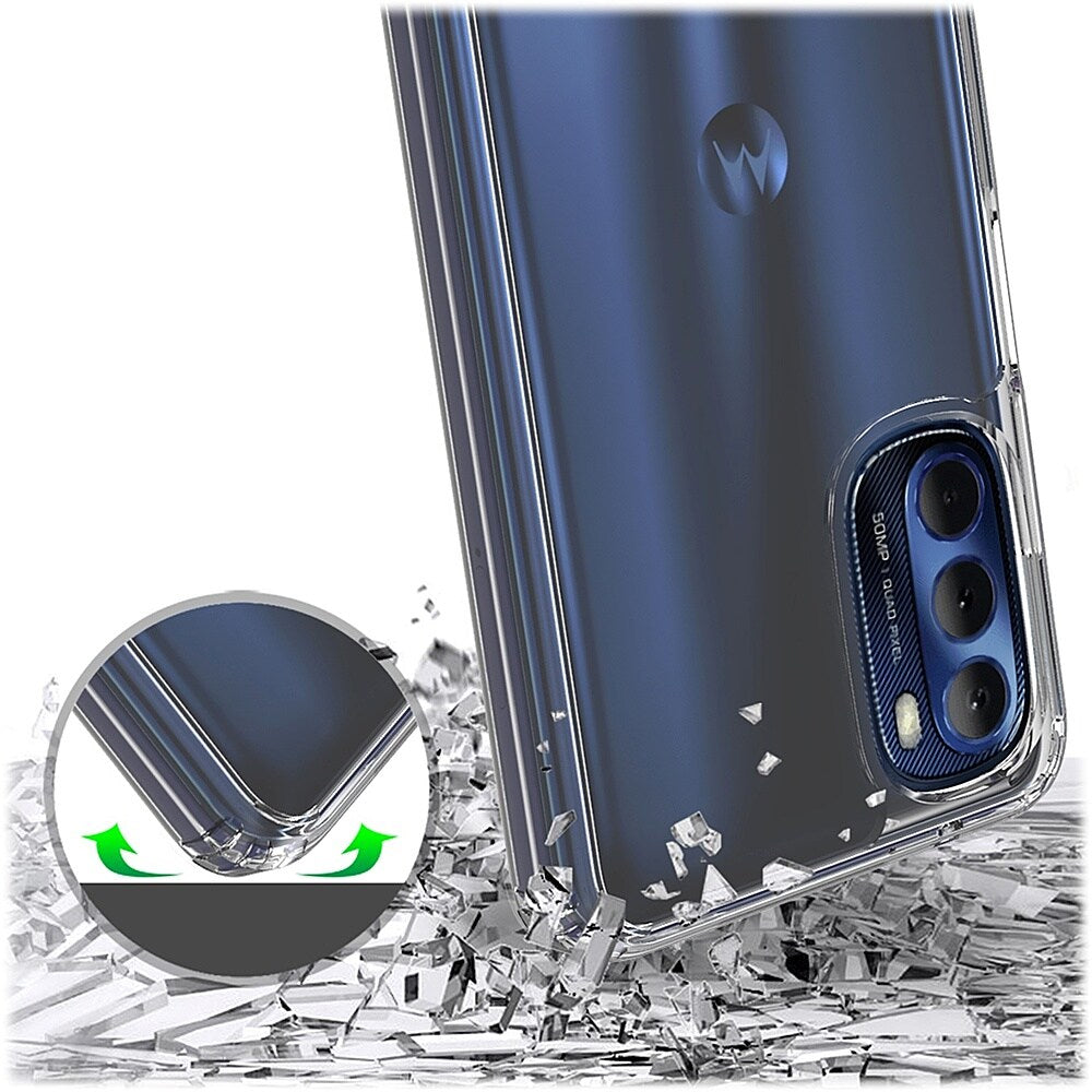 SaharaCase - Hybrid-Flex Hard Shell Case for Motorola G Stylus 4G 2022 - Clear_1