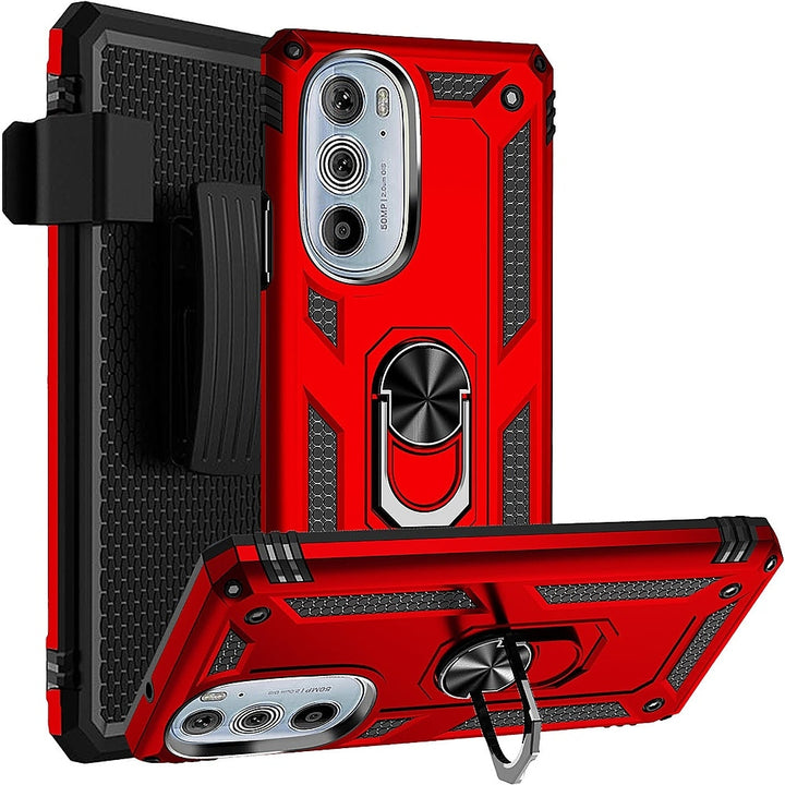 SaharaCase - Military Kickstand Series Case for Motorola Edge+ (2022) - Red_6