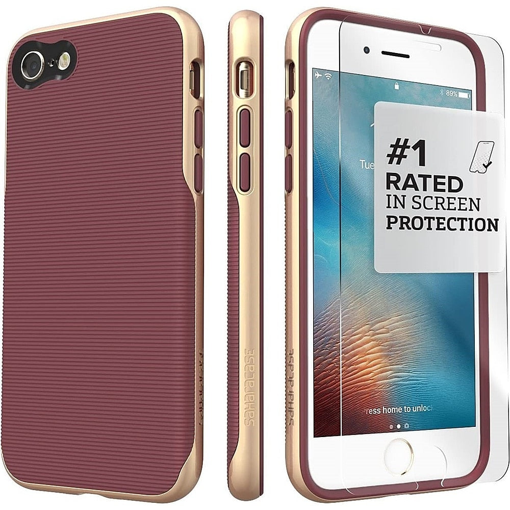 SaharaCase - Trend Series Case for Apple iPhone 7, 8, SE (3rd Generation 2022) - Plum Red_5