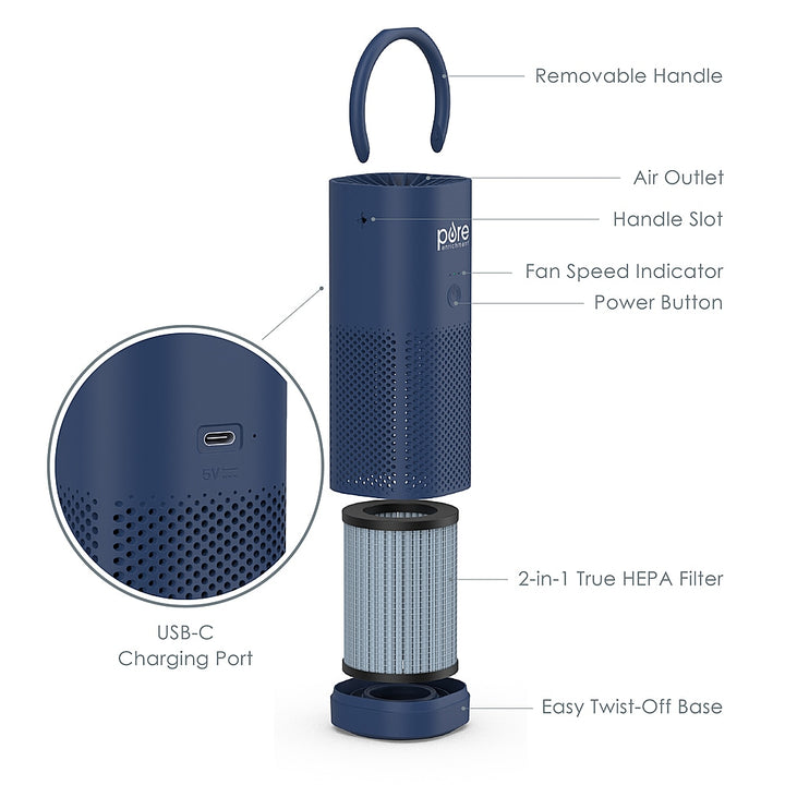 Pure Enrichment True HEPA Portable Air Purifier - Blue_4