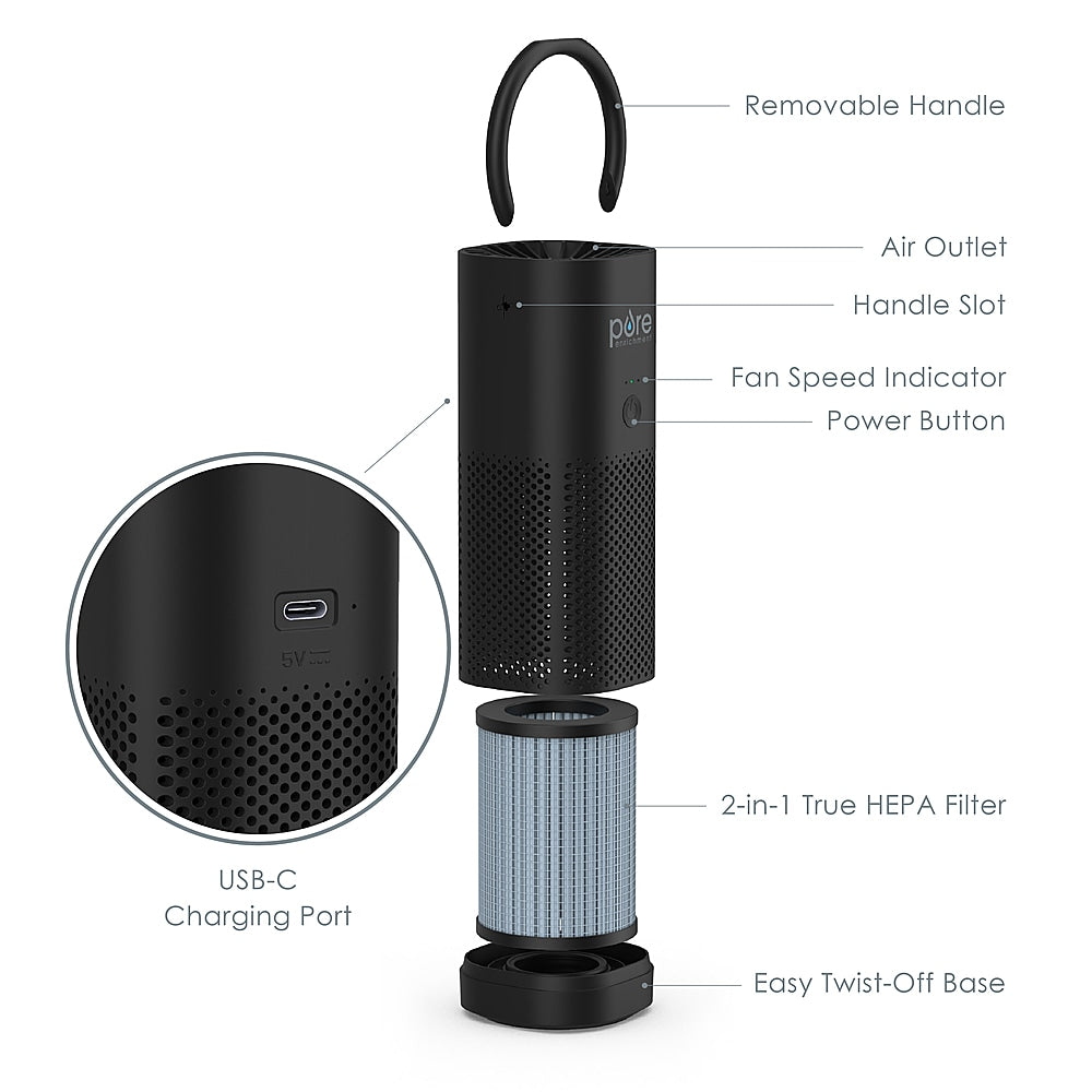Pure Enrichment True HEPA Portable Air Purifier - Black_5