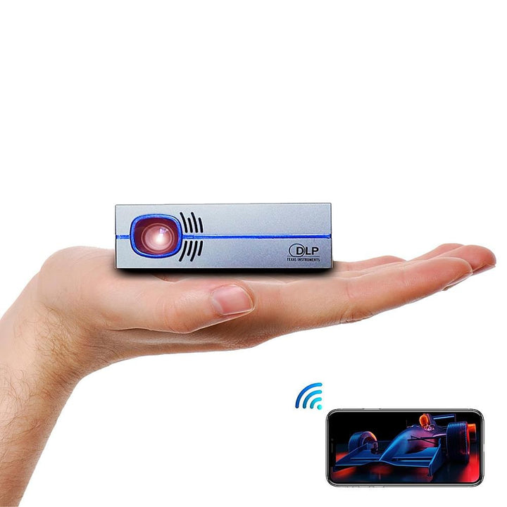 AAXA P8 Smart Mini DLP Projector, Android 10.0, WiFi, Bluetooth, Wireless Mirroring, Streaming Apps, HDMI USB-C Inputs - Gray_1