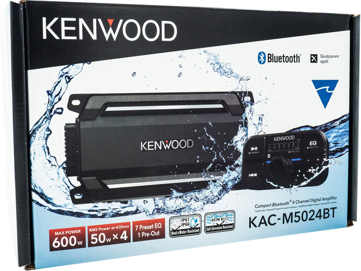 Kenwood - IPX67 Waterproof Marine/Motorsports Full Range Amplifier with Bluetooth - Gray_9